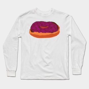 Chocolate Donut with Pink Sprinkles Long Sleeve T-Shirt